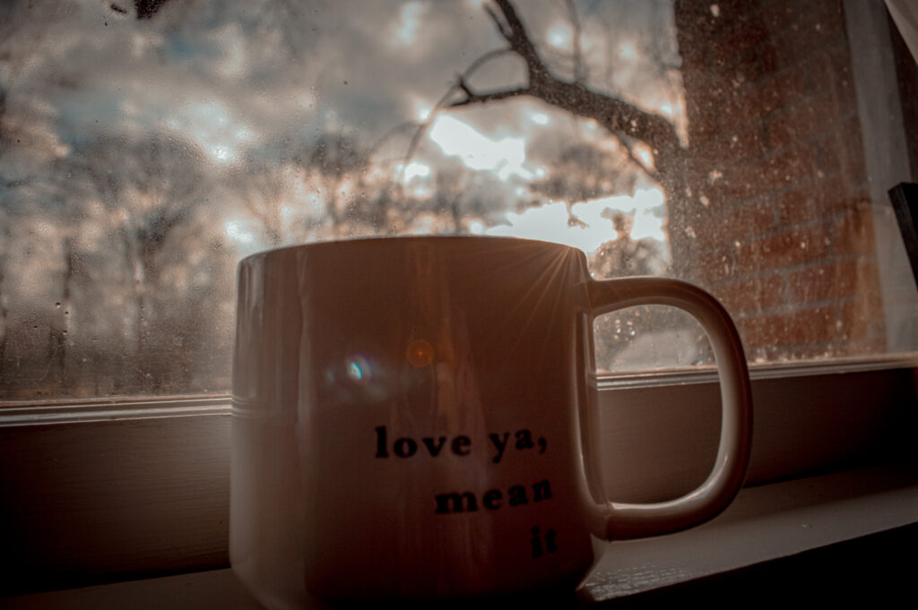 love you mean it coffee cup